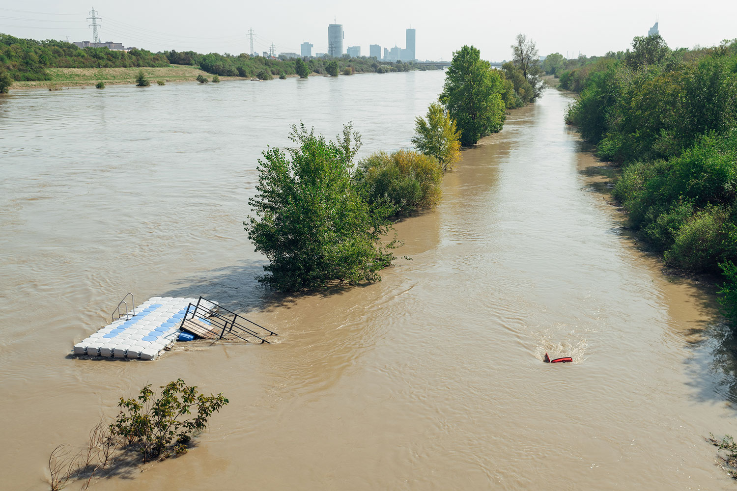 Hochwasser auf der Donauinsel