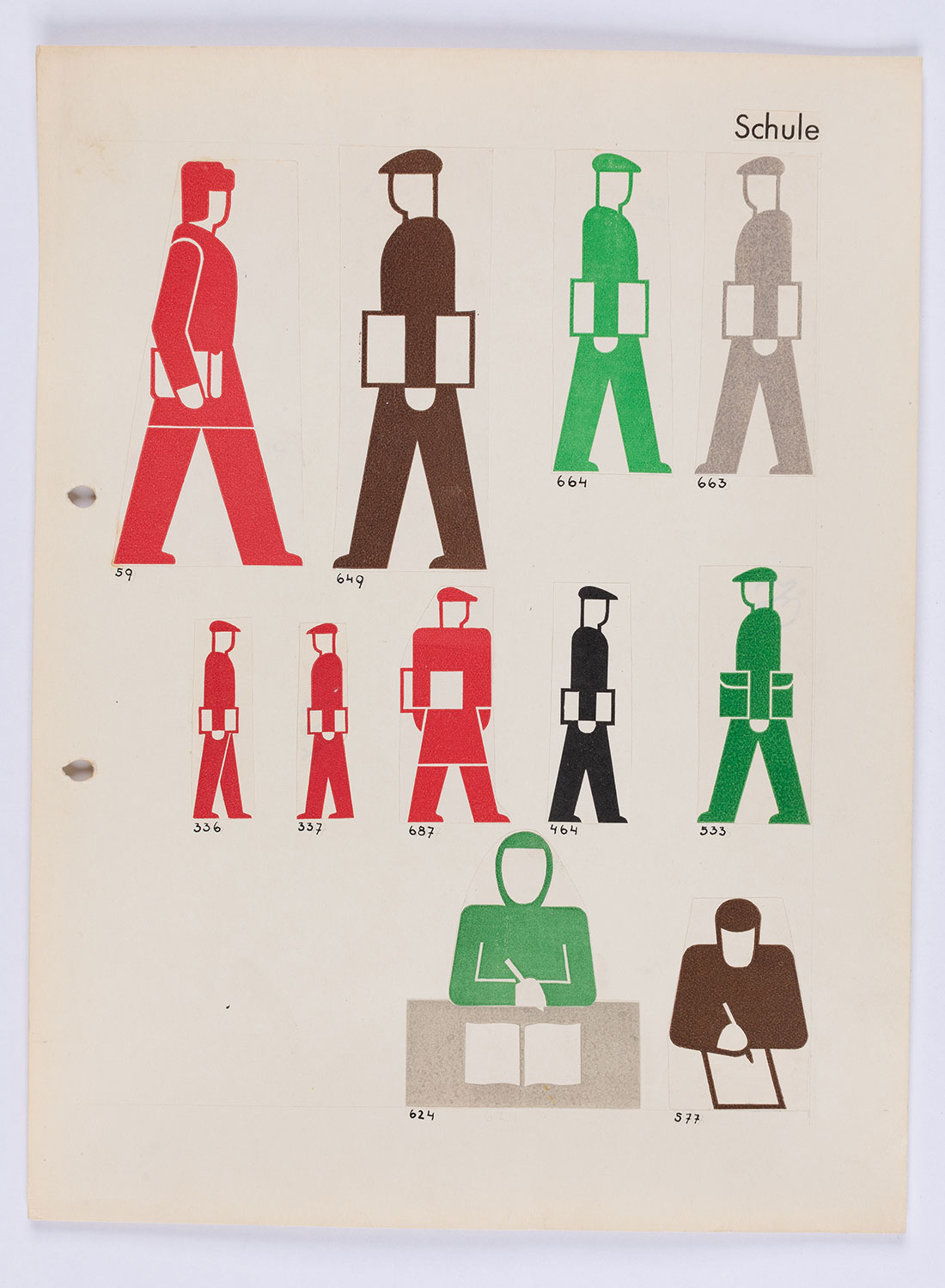 Piktogramme die Schüler zeigen in verschiedenen Formen 