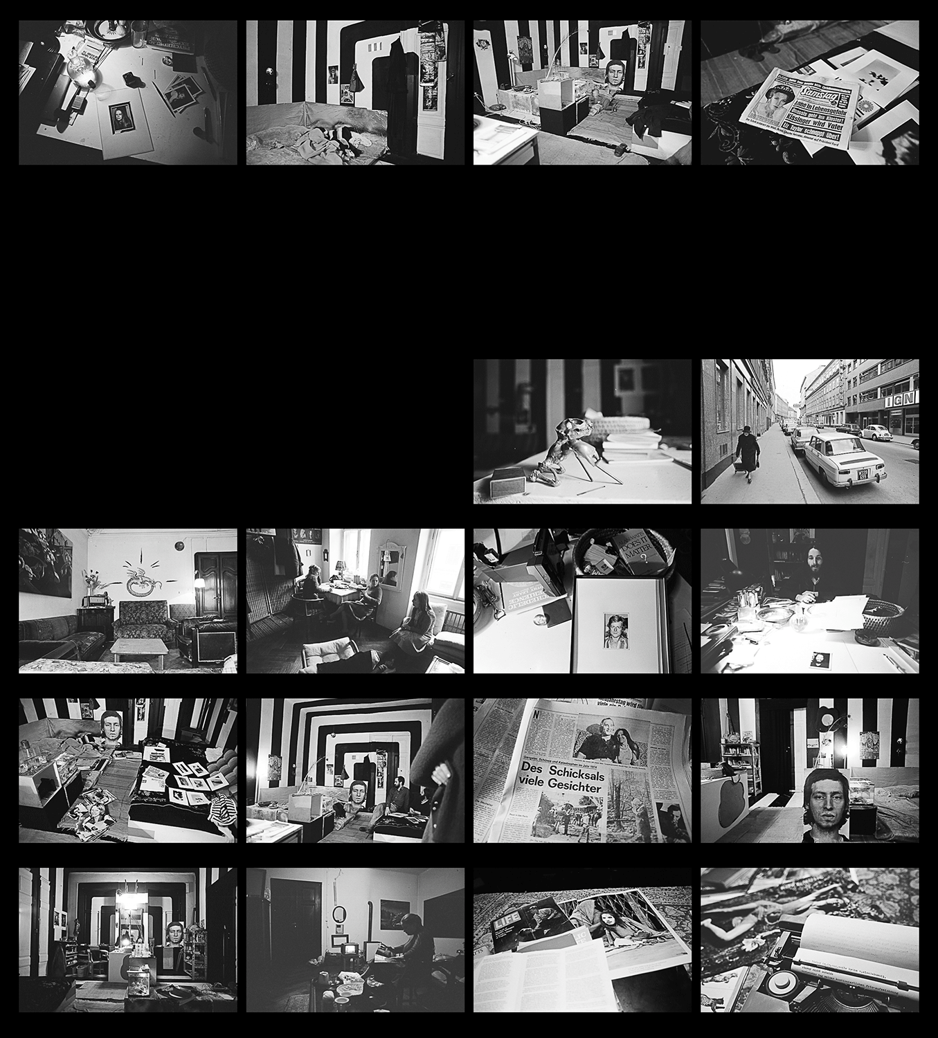 Fotos mit verschiedenen Szenen aus dem Alltag des Künstlers