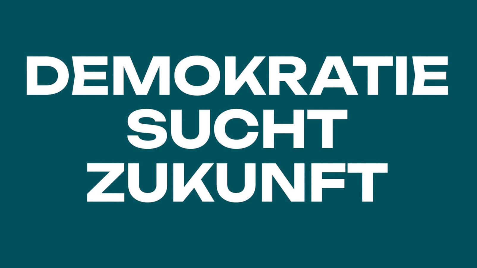 Weißer Schriftzug mit Petrolfarbenen Hintergrund